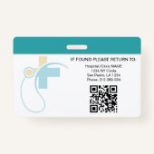 Hospital Medical Employee Photo ID Badge – Teal  バッジ (裏面)