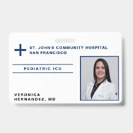 Hospital Navy Blue Medical Doctorロゴ写真ID バッジ