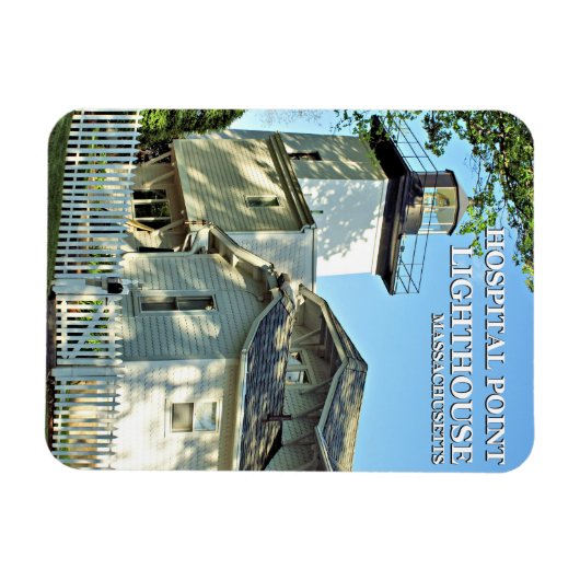 Hospital Point Light House, Massachusetts Magnet マグネット (横)