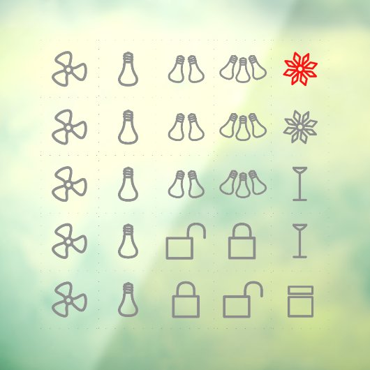 Hospitality cling labels for switches. Grey. Small ウィンドウサイン (シート3)