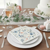 Hostess Blue Floral Watercolor Event スタンダードカクテルナプキン