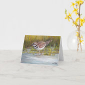 Hostetterの農場の鳥の芸術のメッセージカードのKilldeer カード (黄色い花)