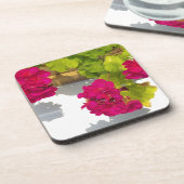 HOtピンクのフローラ花ピンクゼラニウム コースター (左側)