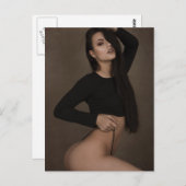 HOT！長髪ランジェリーモデル写真 ポストカード (正面/裏面)