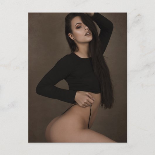 HOT！長髪ランジェリーモデル写真 ポストカード (正面)