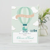 Hot Air Ballon Baby Shower Invitation (It´s a boy) 招待状 (スタンド正面)