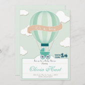 Hot Air Ballon Baby Shower Invitation (It´s a boy) 招待状 (正面/裏面)
