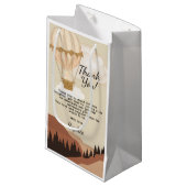 Hot Air Balloon, Adventure Awaits, Earth Tone  スモールペーパーバッグ (正面アングル)