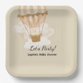 Hot Air Balloon, Adventure Awaits, Earth Tone  ペーパープレート (正面)