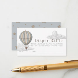 Hot Air Balloon Baby Shower Diaper Raffle Ticket エンクロージャーカード