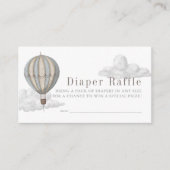 Hot Air Balloon Baby Shower Diaper Raffle Ticket エンクロージャーカード (正面)