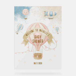 Hot Air Balloon Baby Shower Welcome アクリルサイン