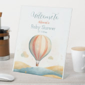 Hot Air Balloon Baby Shower Welcome 台座サイン (インサイチュ)
