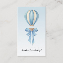 Hot Air Balloon Boy Baby Shower Books for Baby エンクロージャーカード