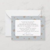 Hot Air Balloon Boy Baby Shower Thank You ノートカード (裏面)