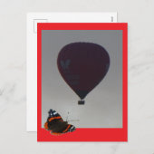 Hot Air Balloon Butterfly DIY Postcard シーズンポストカード (正面/裏面)