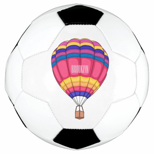 Hot air balloon cartoon illustration  サッカーボール (正面)