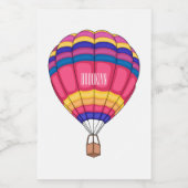 Hot air balloon cartoon illustration フードラベル (シングルラベル)