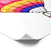 Hot air balloon cartoon illustration ポスター (角)