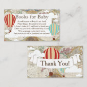 Hot Air Balloon & Cloudsワールドマップブックリクエスト エンクロージャーカード (正面/裏面)