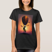 Hot Air Balloon Exploring Dad And Child In Hot Air Tシャツ (正面)