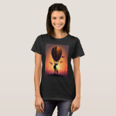 Hot Air Balloon Exploring Dad And Child In Hot Air Tシャツ (正面フル)