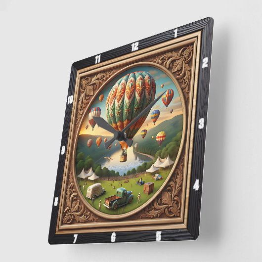 Hot Air Balloon Festival Square スクエア壁時計 (傾斜)