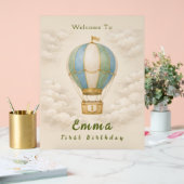 Hot Air Balloon First Birthday Acrylic Sign アクリルサイン (ウェディング)