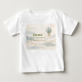 Hot Air Balloon First Birthday Baby T-Shirt ベビーTシャツ