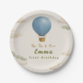 Hot Air Balloon First Birthday Paper Plates ペーパープレート (正面)