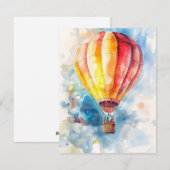 Hot Air Balloon In Watercolors シーズンカード (正面/裏面)