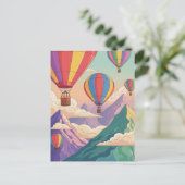 Hot air balloon mountain adventure ポストカード (スタンド正面)