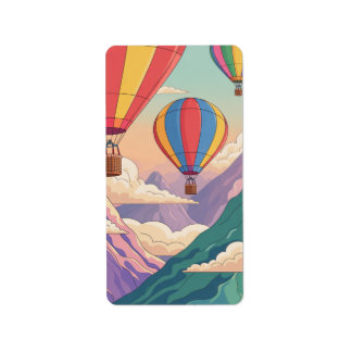 Hot air balloon mountain adventure ラベル