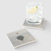 Hot Air Balloon Over Cloudy Tuscan Sky ストーンコースター (横)