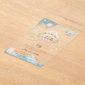 Hot Air Balloon Pastel Baby Shower Invitation アクリル招待状 (レイダウン)