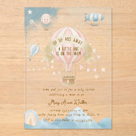 Hot Air Balloon Pastel Baby Shower Invitation アクリル招待状