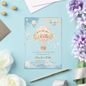 Hot Air Balloon Pastel Baby Shower Invitation アクリル招待状 (インサイチュ (ウェディング))