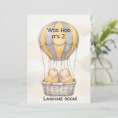 Hot Air Balloon Twins Digital Download Invite 招待状 (スタンド正面)