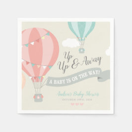 Hot Air Balloon Up & Away Baby Shower スタンダードカクテルナプキン