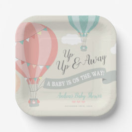 Hot Air Balloon Up & Away Baby Shower ペーパープレート