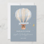 Hot Air Balloon Whimsical Cute Teddy Bear サンキューカード (正面)