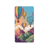 Hot air balloons over mountains Puzzle ラベル (正面)