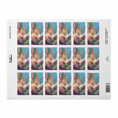 Hot air balloons over mountains Puzzle ラベル (フルシート)