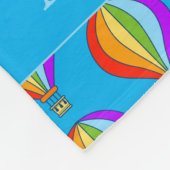 Hot air balloons pattern fleece blanket for kids フリースブランケット (角)