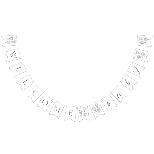 Hot Air Balloons Welcome Baby Bunting Flags バンティングフラッグ (全)