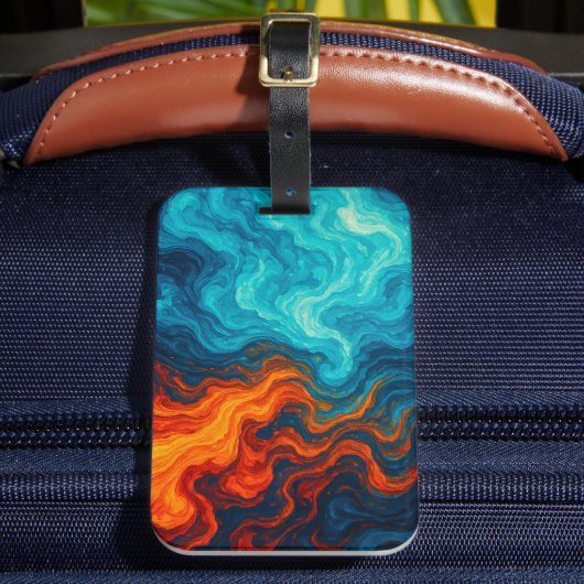 Hot and Cold - Vibrant Colors Abstract Art ラゲッジタグ (正面インサイチュ2)