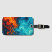Hot and Cold - Vibrant Colors Abstract Art ラゲッジタグ (正面横)