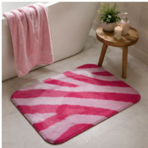 Hot Baby Pink Faux Fur Zebra Stripe  Soft Glam 