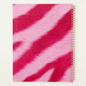 Hot Baby Pink Faux Fur Zebra Stripe Soft Glam プランナー手帳 (裏面)