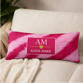 Hot Baby Pink Faux Fur Zebra Stripe Soft Glam ボディピロー
